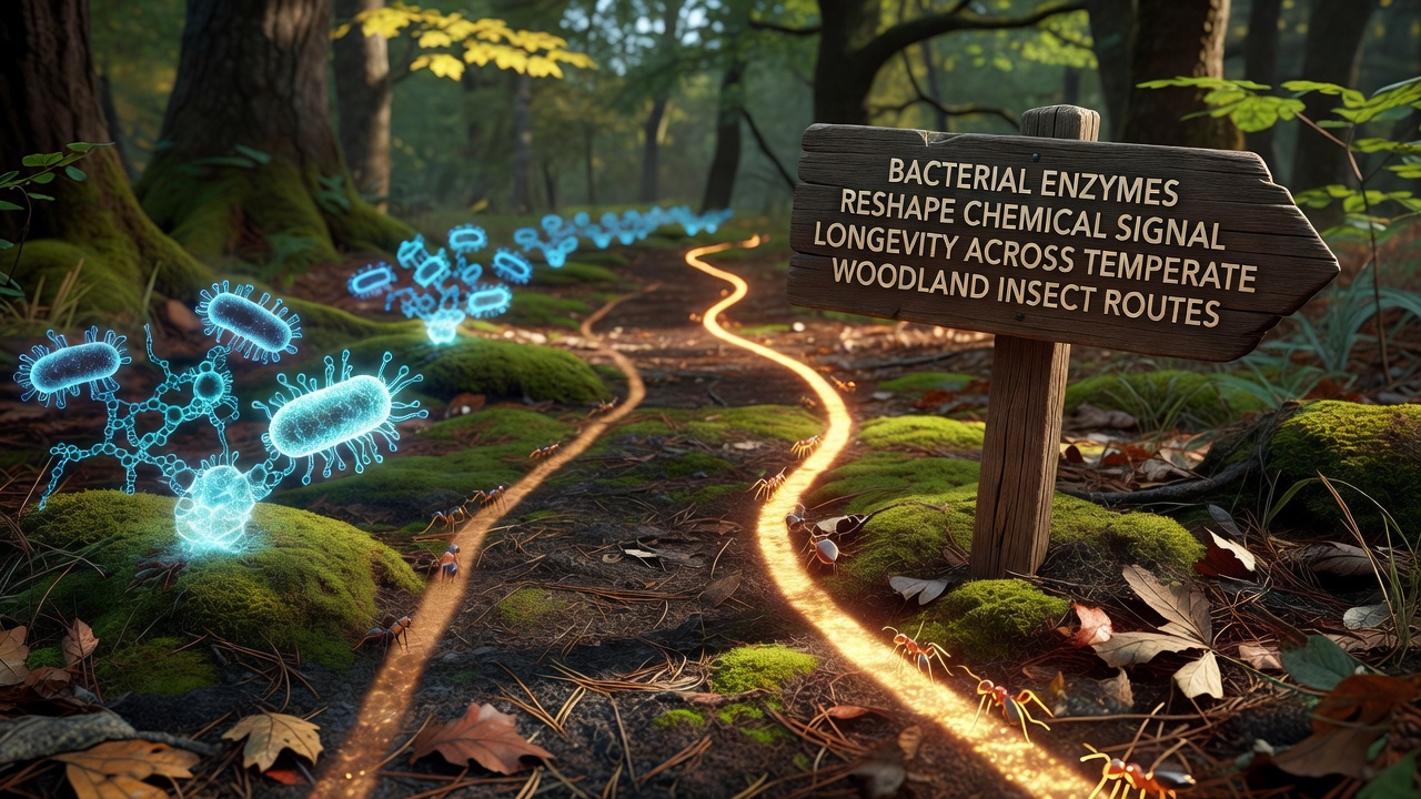 Field researchers measuring pheromone degradation rates along insect trails in a temperate forest understory