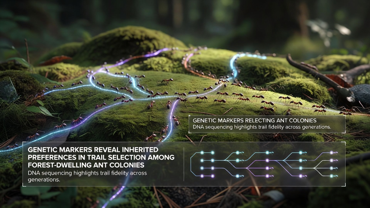 Researchers examining ant trail networks and collecting genetic samples in a dense forest setting